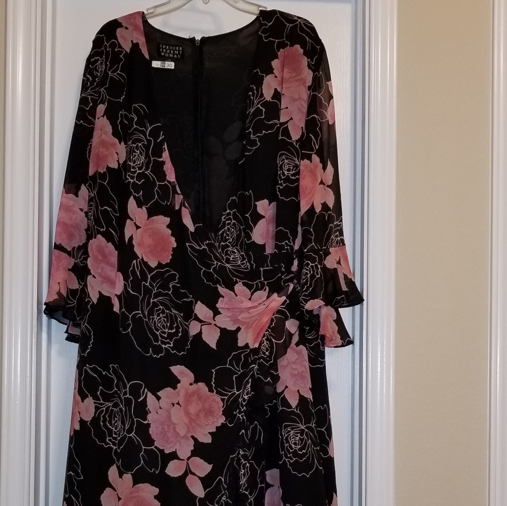 Silk plus size wrap dress